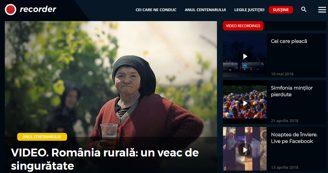 Recorder.ro: creșteri spectaculoase de audiență cu filmulețe jurnalistice