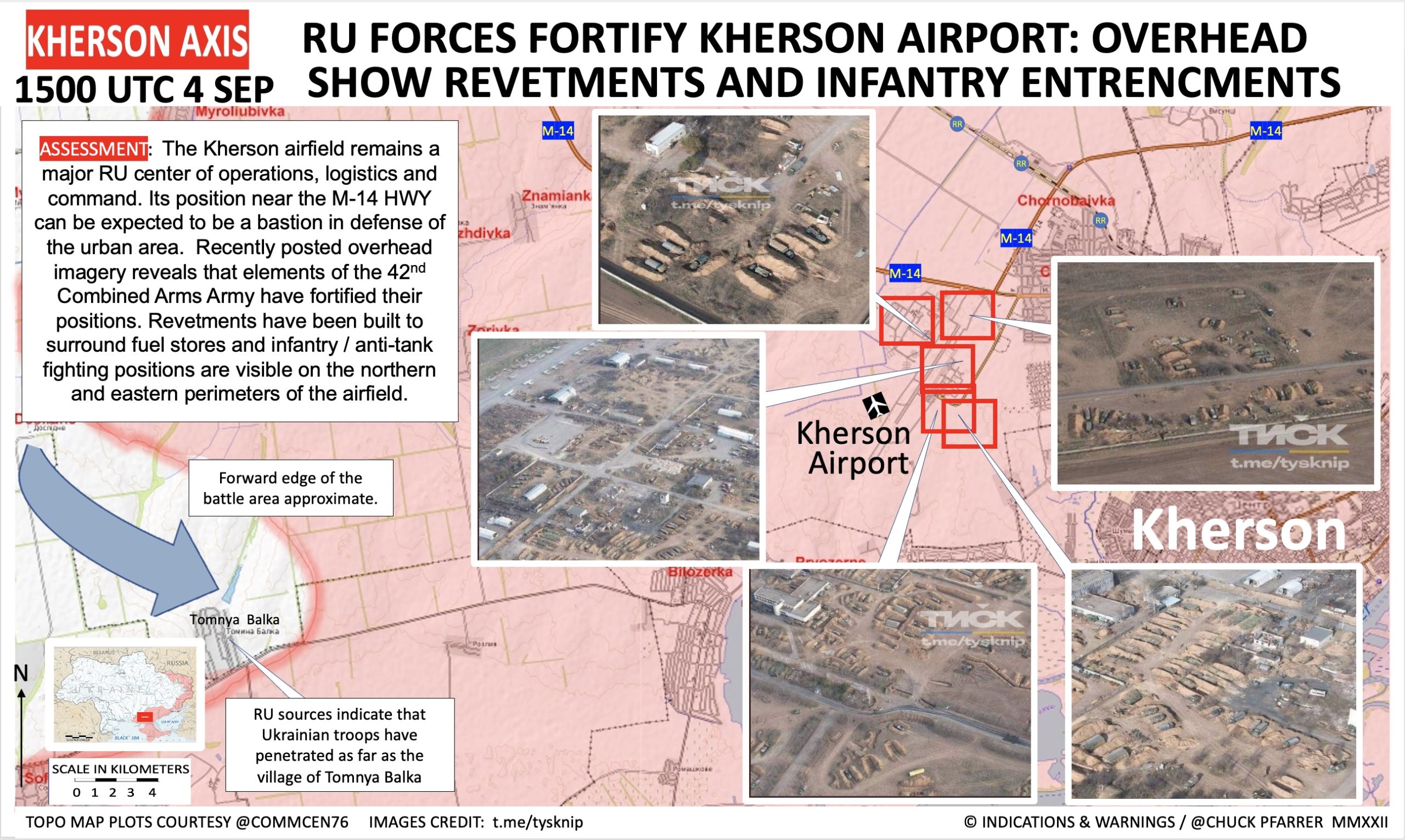 În timp ce pretind că ofensiva ucraineană e un dezastru, rușii fortifică masiv Aeroportul Herson! „Unitățile de aici vor juca un rol-cheie în lupta pentru oraș”
