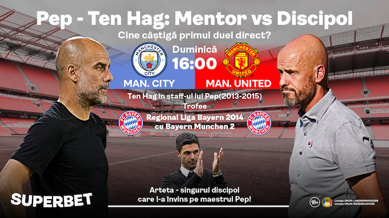 Examen cu Mentorul! Poate Erik ten Hag să-l învingă pe Guardiola?