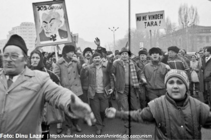 Miting leșinat al AUR, care a relansat sloganul securist „Nu ne vindem țara!”, paravanul după care FSN/PSD a jefuit economia României