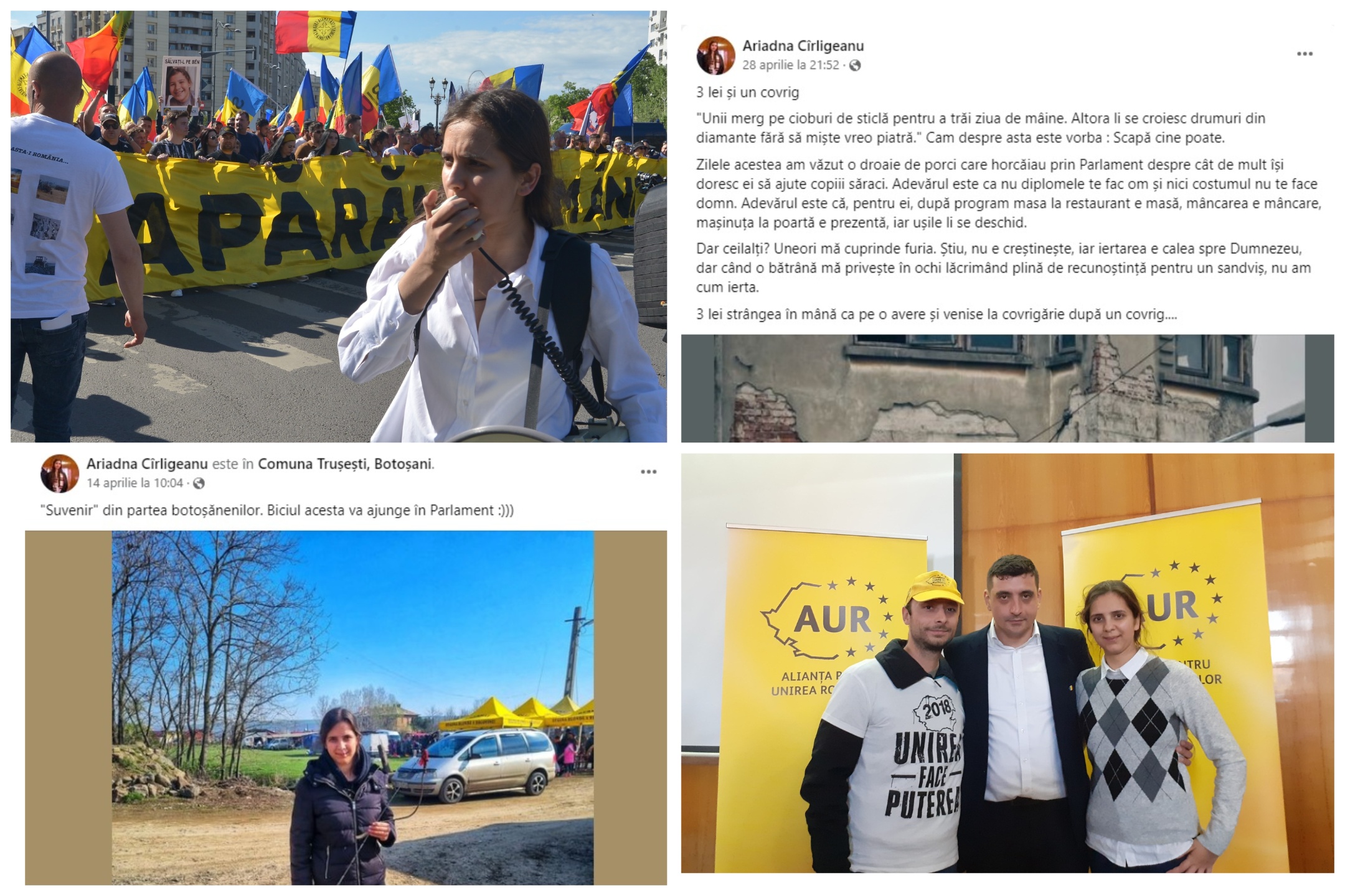 Ariadna Cîrligeanu, agitatoarea AUR care a băgat în Parlament 4 gloanțe: ultras de stadion, îi numea „porci care horcăie“ pe parlamentari și promitea că va intra cu biciul în Parlament