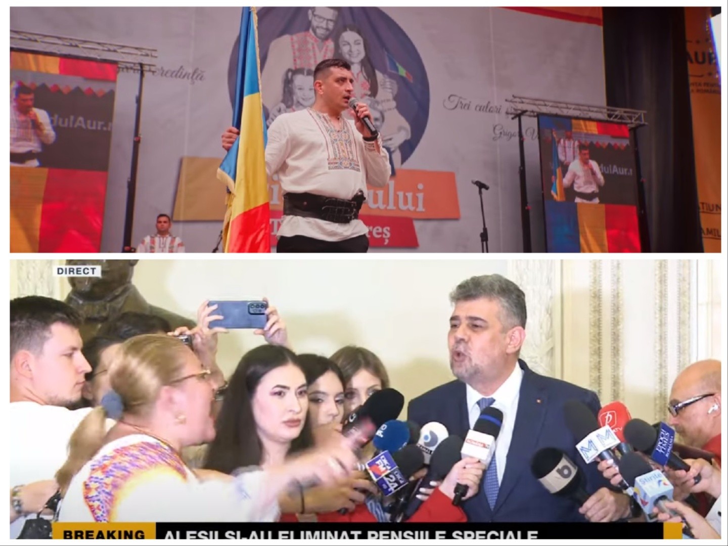 De ziua comemorării ultimatumului Rusiei sovietice prin care România a pierdut Basarabia și Bucovina, Simion s-a răstit la sexo-marxiști și unguri, iar Șoșoacă la cu Ciolacu și Vela
