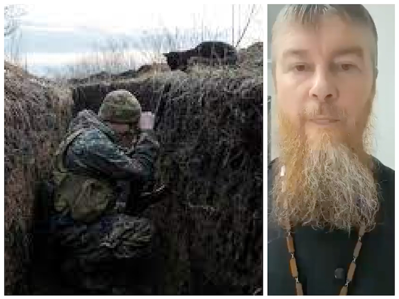 VIDEO. Mărturia unui preot putinist speriat. S-a dus să se roage pentru „frații” săi, dar a fost aruncat într-un tranșeu cu o armă în mână!