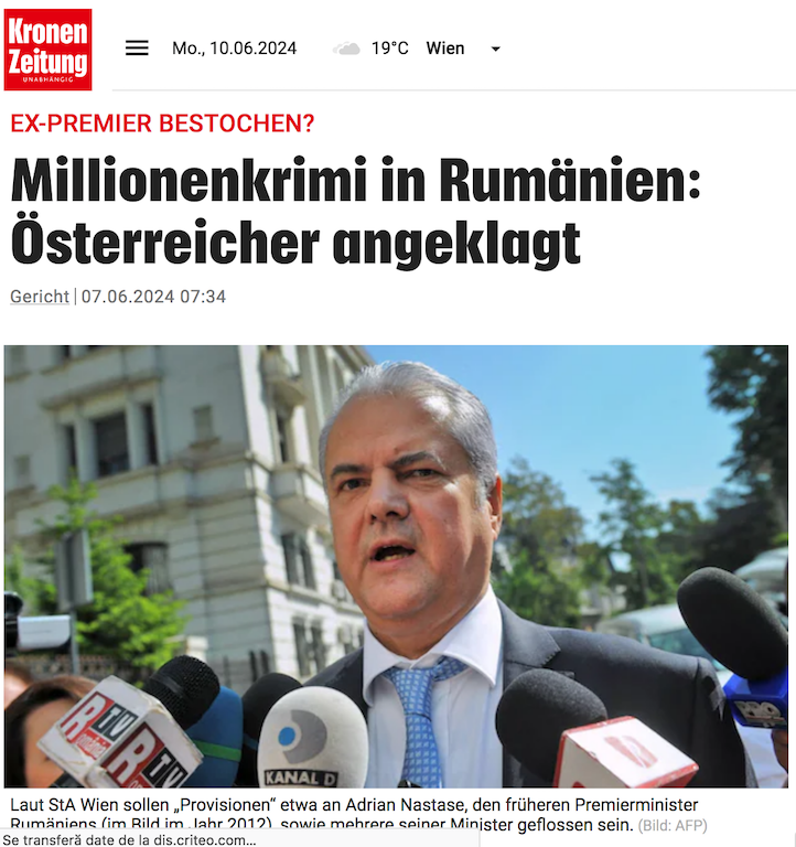 Proces răsunător în Austria: șpăgi de 14 milioane de euro către Adrian Năstase și câțiva miniștri ai săi!