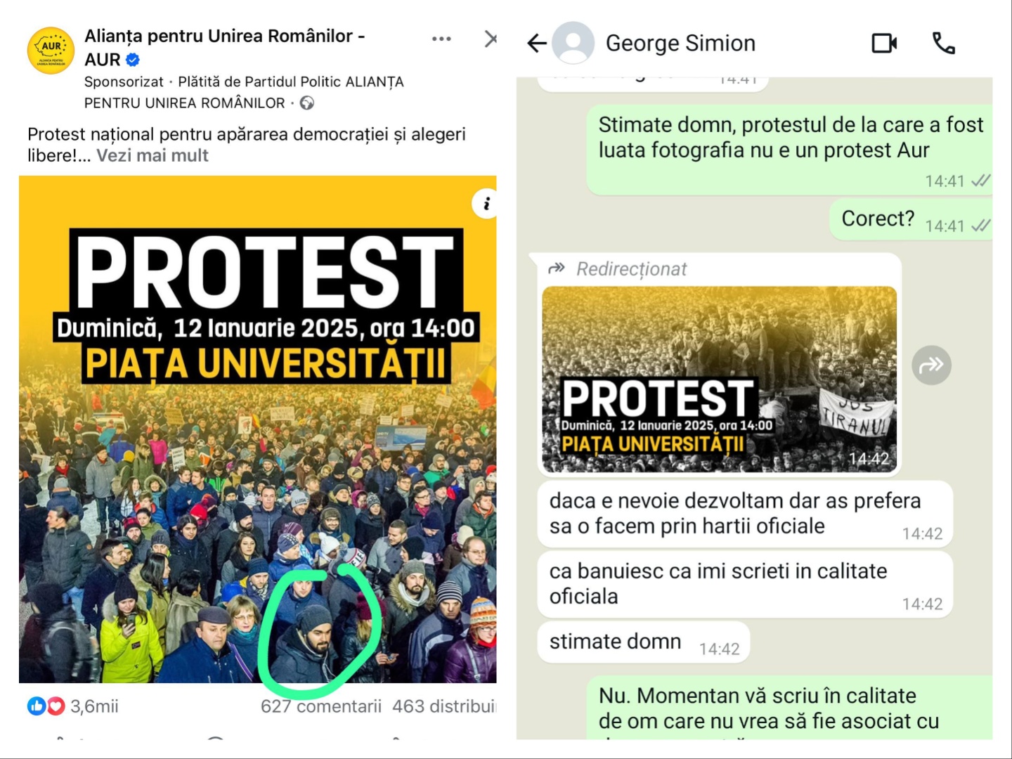 Imagini de la protestele contra regimului FSN din 1990 și a OUG 13 din 2017 au fost furate de AUR și folosite pentru a promova mitingul extremiștilor