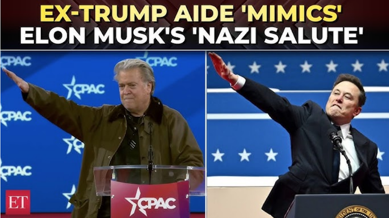 Al doilea lider trumpist care face salutul nazist: ideologul Steve Bannon îl copiază pe miliardarul Elon Musk. Bonus: îi cere lui Trump să rămână la Casa Albă și pentru al treilea mandat!