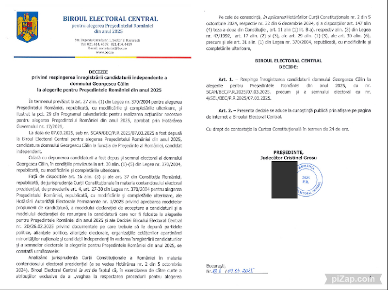DOCUMENT. Decizia BEC în cazul Călin Georgescu: „A încălcat obligația de a respecta democrația”