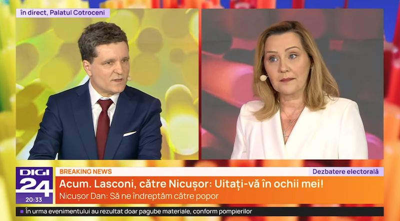 VIDEO. Elena Lasconi, caraghioasă la Digi 24: „Nicușor, nu te scot la tablă, stai liniștit!”